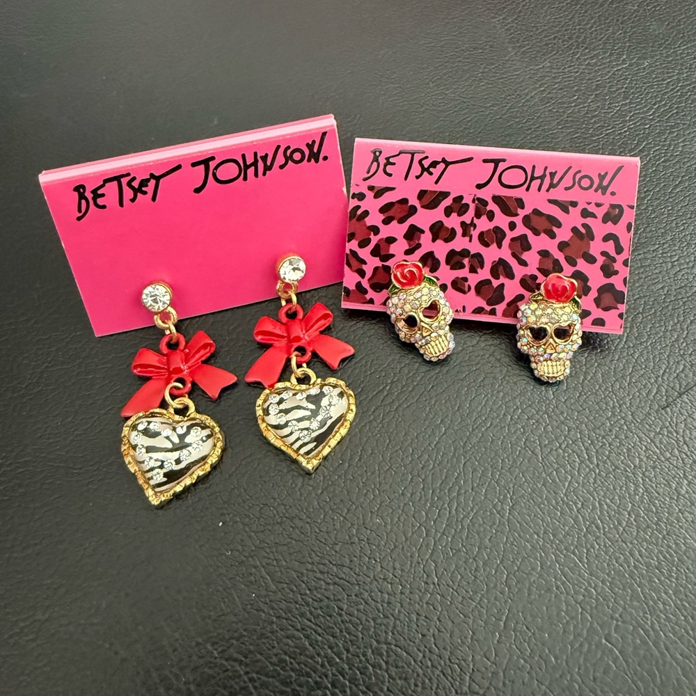 Betsey Johnson Set of Two Vintage Earrings